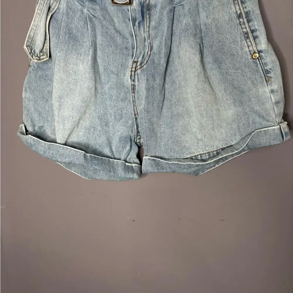 Generation Love High Waist Belted Denim Shorts Small